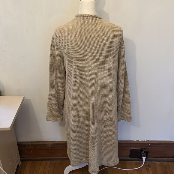Signature Weekend tan long open long sleeve cardigan with one button Size L - Picture 7 of 11